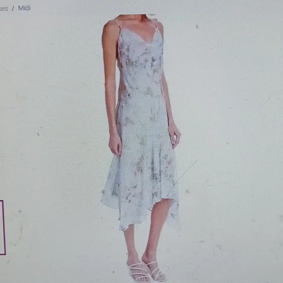 WAYF Floral Cowl Neck Handkerchief Slip Dress XL NWT Romantic Fairy Coquette - Picture 4 of 8